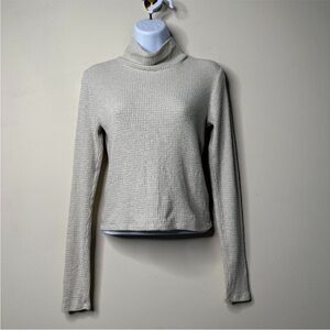 Abercrombie & Fitch Waffle Knit Cropped Turtleneck Top Women's Small